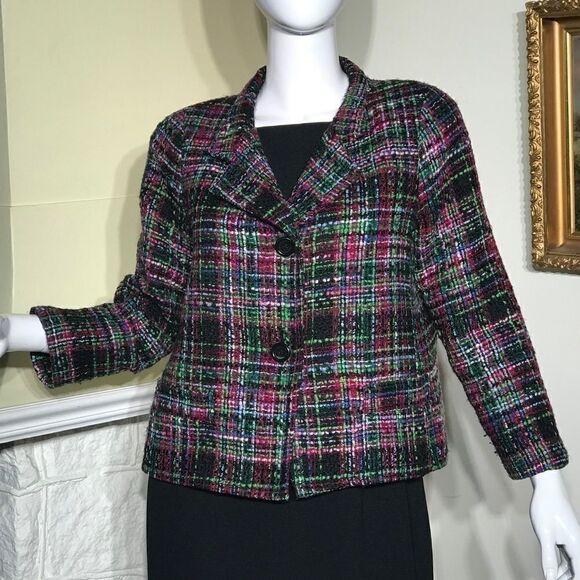 Talbots Multi-Colour Loomed Short Jacket - Picture 1 of 8